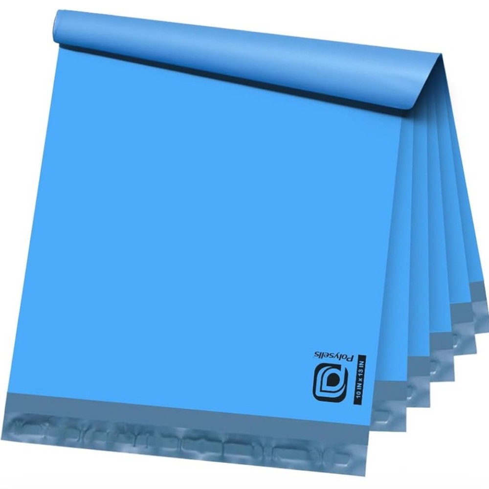 50 Blue Poly Mailers 10x13